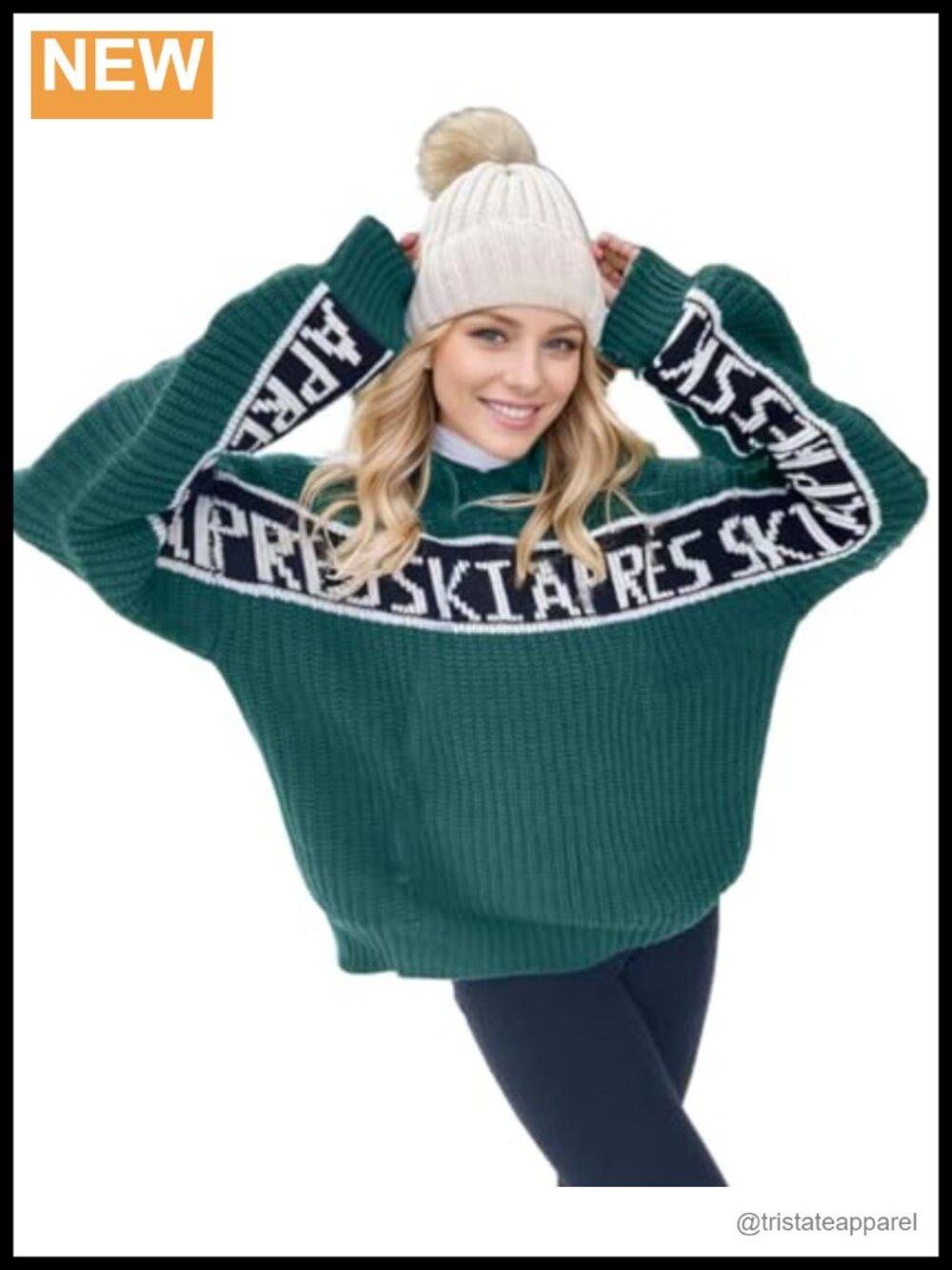 Chunky Knit Pullover Sweater with Colorblock Striped Sleeves Long Sleeve Fall